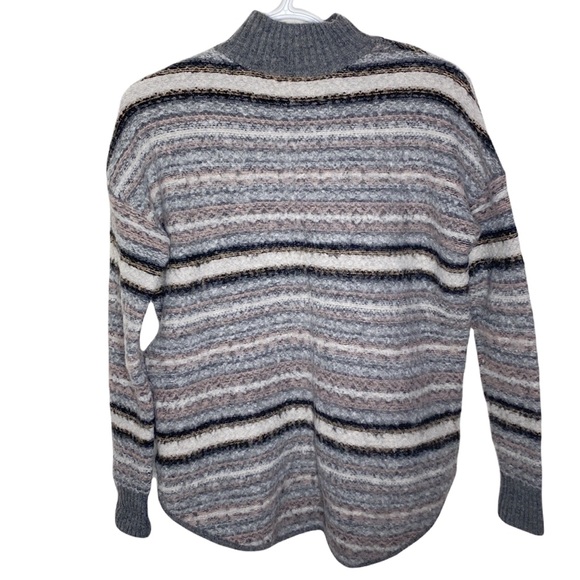 American Eagle plush knit striped mockneck sweater size XS - Picture 2 of 11